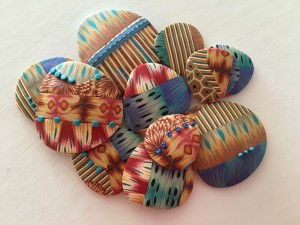 Cane collage: Brooch, buttons, barrettes, bracelets